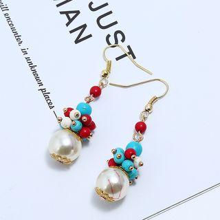Beaded Faux Pearl Drop Earring As Shown In Figure - One Size