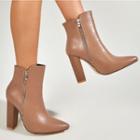 Zipped Chunky-heel Ankle Boots