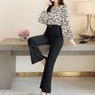 Long-sleeve Boot-cut Jumpsuit