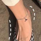 925 Sterling Silver Whale Tail Anklet As Shown In Figure - One Size