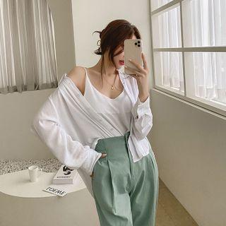 Textured Shirt & Cami Set