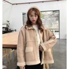 Reversible Faux Shearling Buttoned Jacket