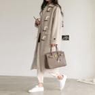 Toggle-button Wool Blend Long Coat