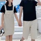 Couple Matching Plain Short-sleeve T-shirt / Jumper Dress / Shorts