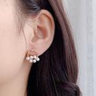 Faux Pearl Hoop Earring E2082 - Gold - One Size