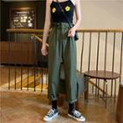 High Waist Cargo Pants Army Green - One Size