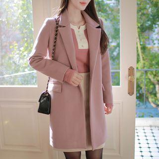 Single-button Longline Jacket Pink - One Size