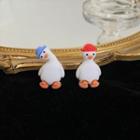 Asymmetrical Duck Clip-on Earring Clip On Earring - 1 Pair - White - One Size