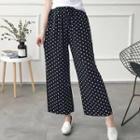 Dotted Cropped Wide-leg Pants Black - One Size