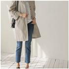 Round-neck Button-detail Jacket