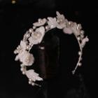 Flower Faux Pearl Headband White - One Size