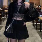 Cropped Jacket / Lace Top / Shorts