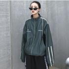 Lightweight Loose-fit Stand-collar Jacket Green - One Size