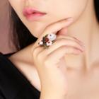 Flower Embellished Ring As Shown In Figure - One Size