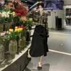 Plaid Ruffle Blazer / Side-slit Midi A-line Skirt