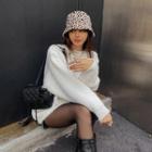 Round-neck Oversized Faux-fur Sweater