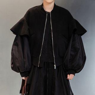 Ruffle Detail Zip Jacket