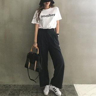 Hidden-hook Wide-leg Dress Pants