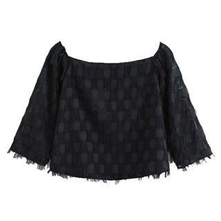 Fringed Trim Crop Top