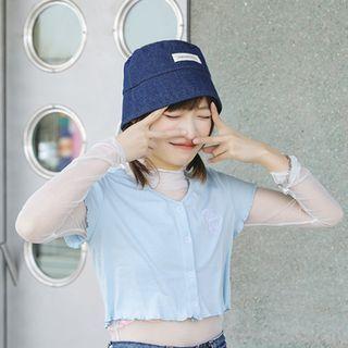 Applique Denim Bucket Cap