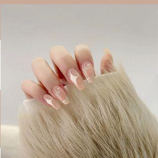 Star Faux Nail Tips X4 - Glue - Star - Nude - One Size