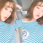 Off-shoulder Printed Stripe T-shirt