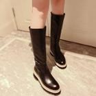 Faux Leather Platform Tall Boots
