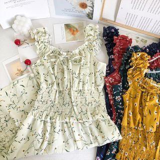 Sleeveless Smocked-waist Floral Midi Dress In 5 Colors