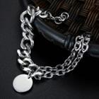 Stainless Steel Chunky Chain Bracelet Silver - One Size