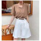 Puff Sleeve Blouse / Wide Leg Shorts