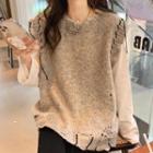 Distressed Sweater Vest / Long-sleeve T-shirt