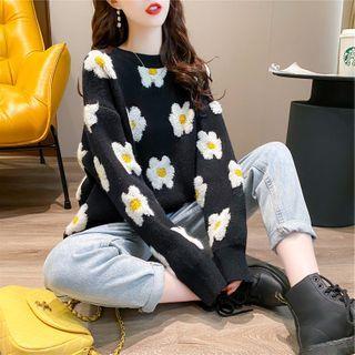 Floral Crew-neck Sweater