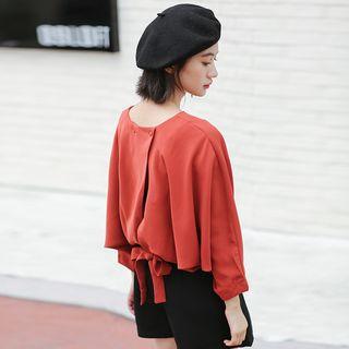 Batwing Sleeve Tie-back Top