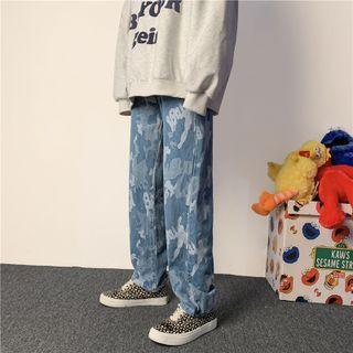 Camouflage Straight Leg Jeans