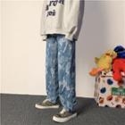Camouflage Straight Leg Jeans
