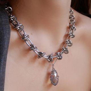Knot Necklace 1 Piece - 14k Gold - Silver - One Size