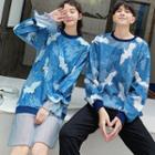 Couple-matching Crane Print Sweatshirt / Midi Dress
