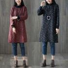 Long-sleeve Floral Print Sweatshirt Dress