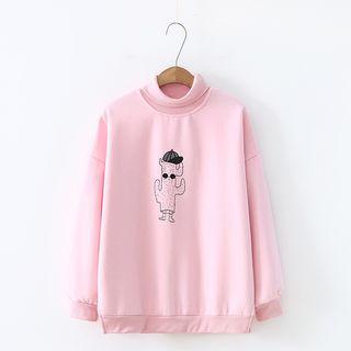 Printed Turtleneck Sweatshirt
