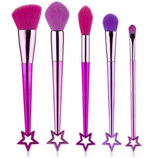 Set Of 5: Star Makeup Brush Rose Pink - One Size