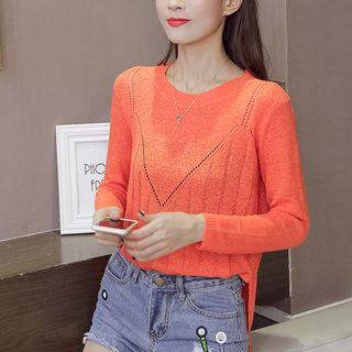 Perforated Dip Back Sweater