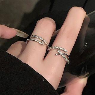 Rhinestone Layered Alloy Open Ring (various Designs) / Set