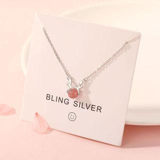 925 Sterling Silver Crystal Antlers Necklace As Shown In Figure - One Size