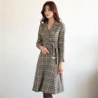 Tall Size Wool Blend Coatdress With Belt