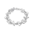 Simple And Fashion Note Bracelet Silver - One Size