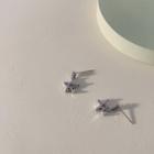 Star Dangle Ear Stud 1 Pair - Platinum - One Size