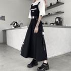 Set: Midi Jumper Dress + Buckled Belt