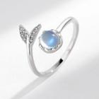Mermaid Tail Moonstone Sterling Silver Open Ring 1pc - Silver & Blue - One Size