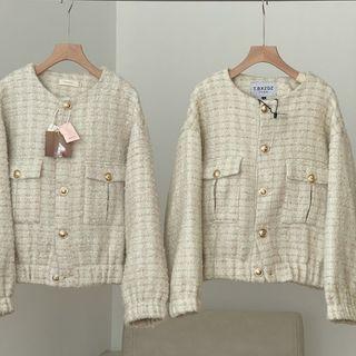 Round Neck Single-breasted Jacket