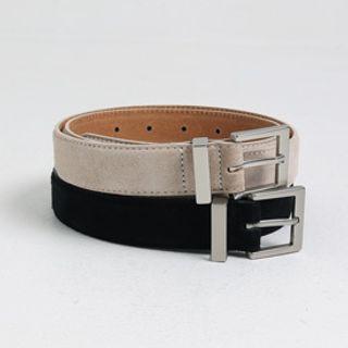 Square-buckle Suedette Belt